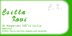 csilla kovi business card